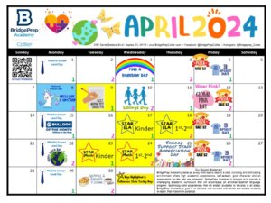 April 2024 Activities Calendar